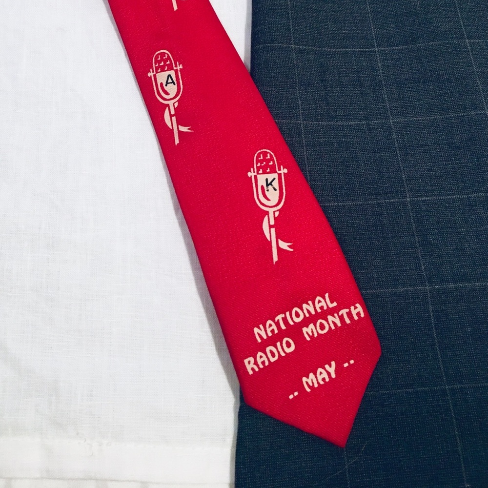 Vintage Novelty Red Tie Nat’l Radio Music Month
